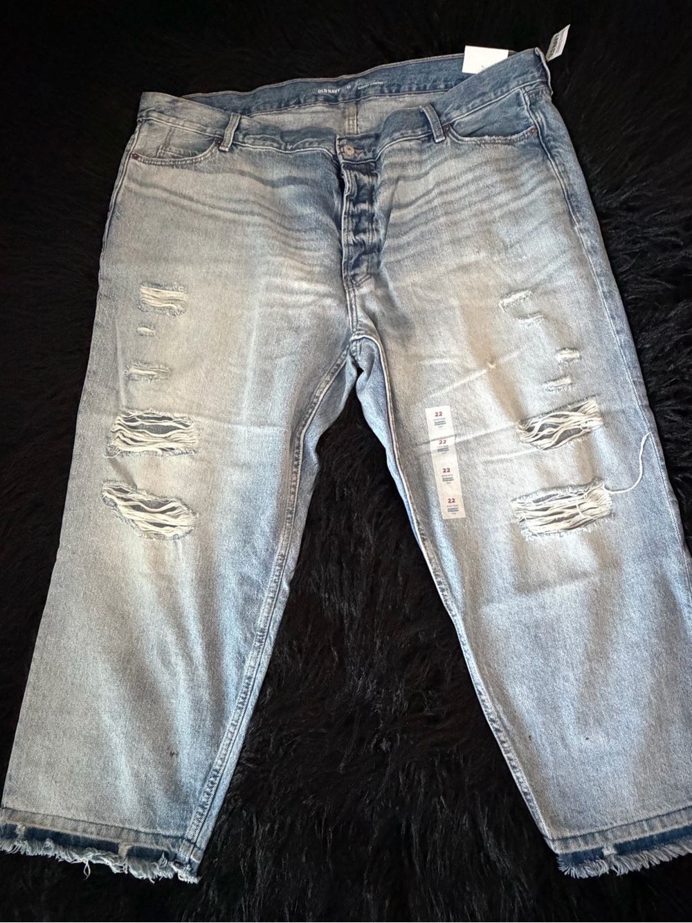 NWT! Old Navy Light Blue Distressed Relaxed Jeans